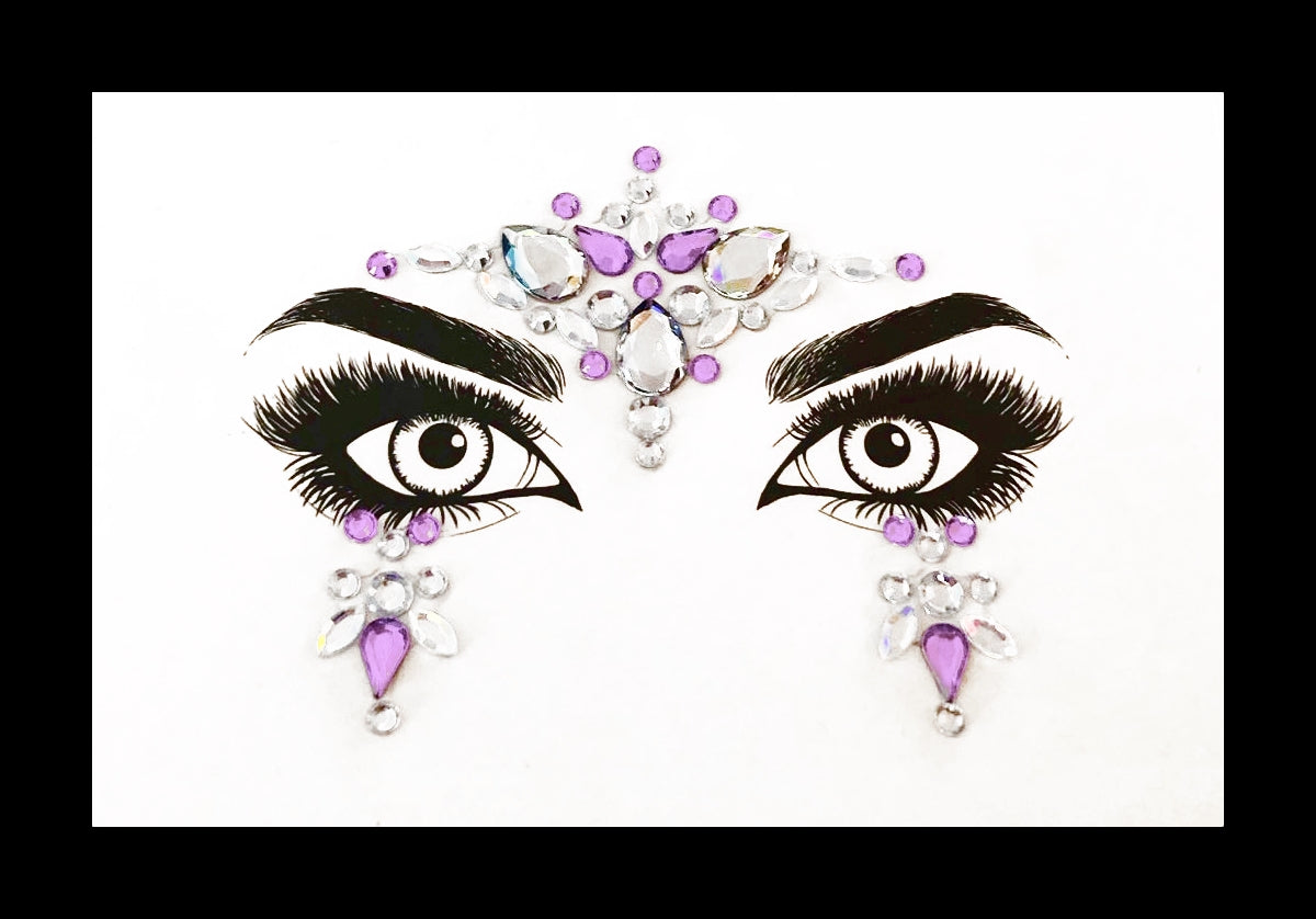 Genuine Wonkiwear Electra Face Jewels. Stick on Face Gems for