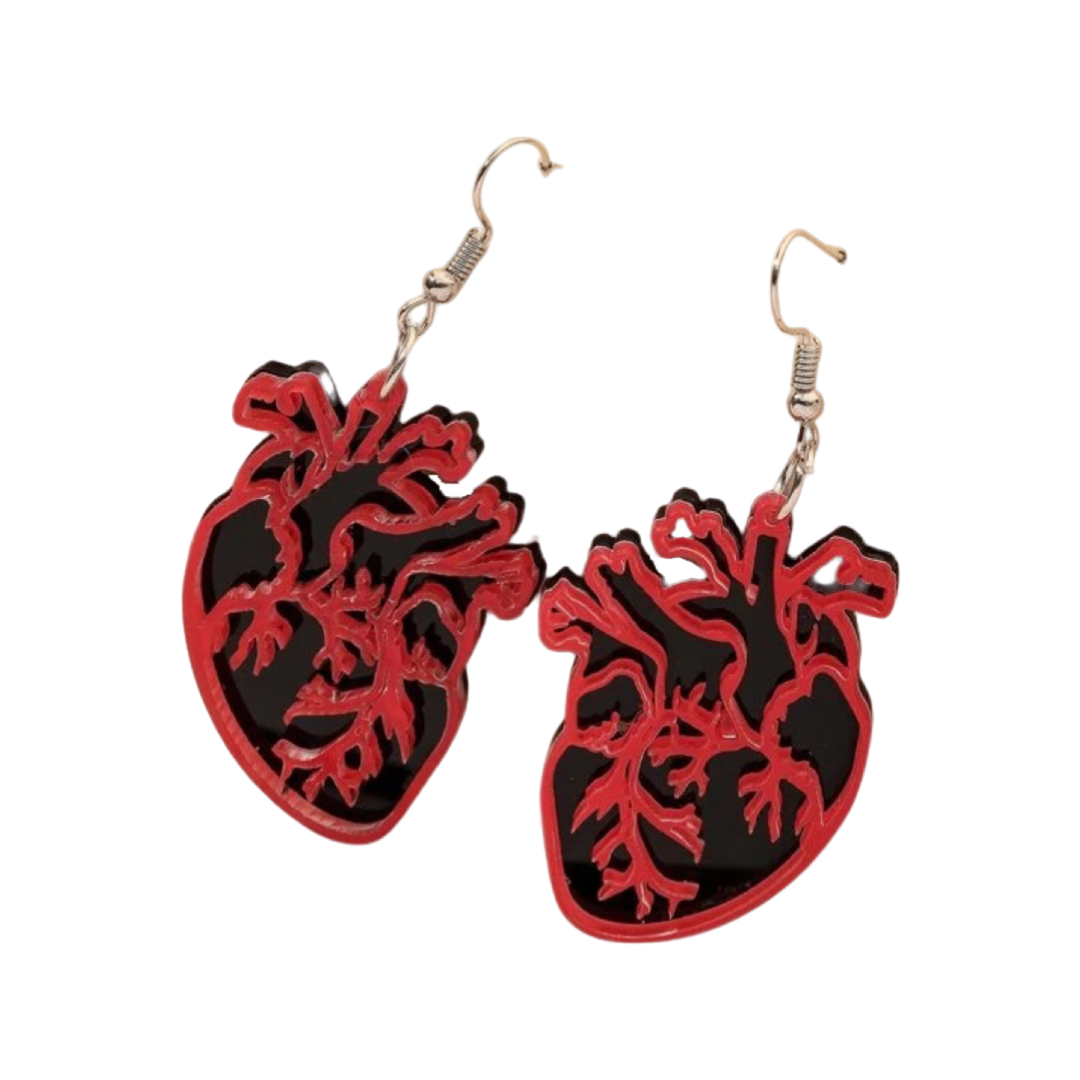 Earrings - Anatomical heart drops