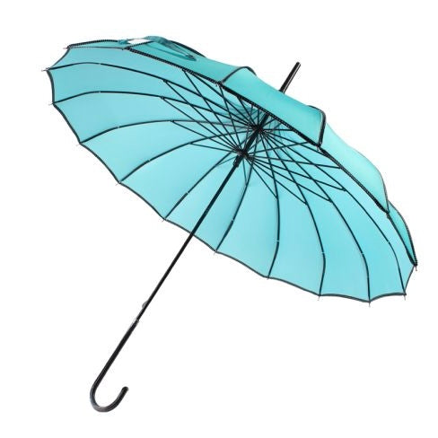 Piped Pagoda Umbrella - Turquoise