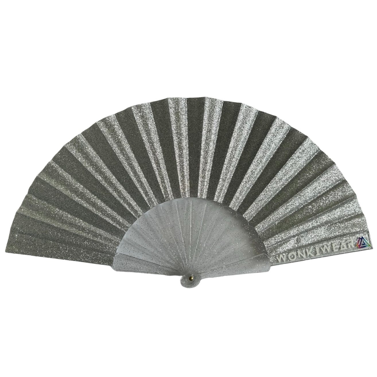 Small Folding Fan - Silver Glitter