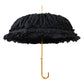 Luxury Automatic Dome shaped Umbrella - Ruffles and Lace, Black