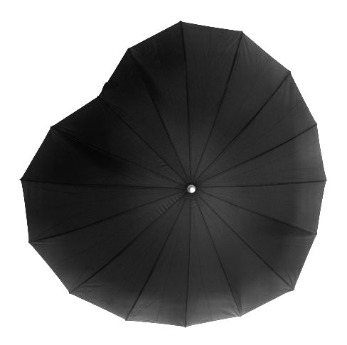 Heart Shaped Umbrella - Black