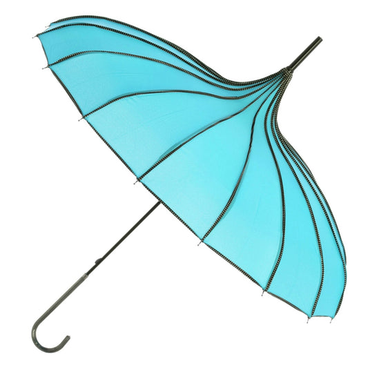 Piped Pagoda Umbrella - Turquoise